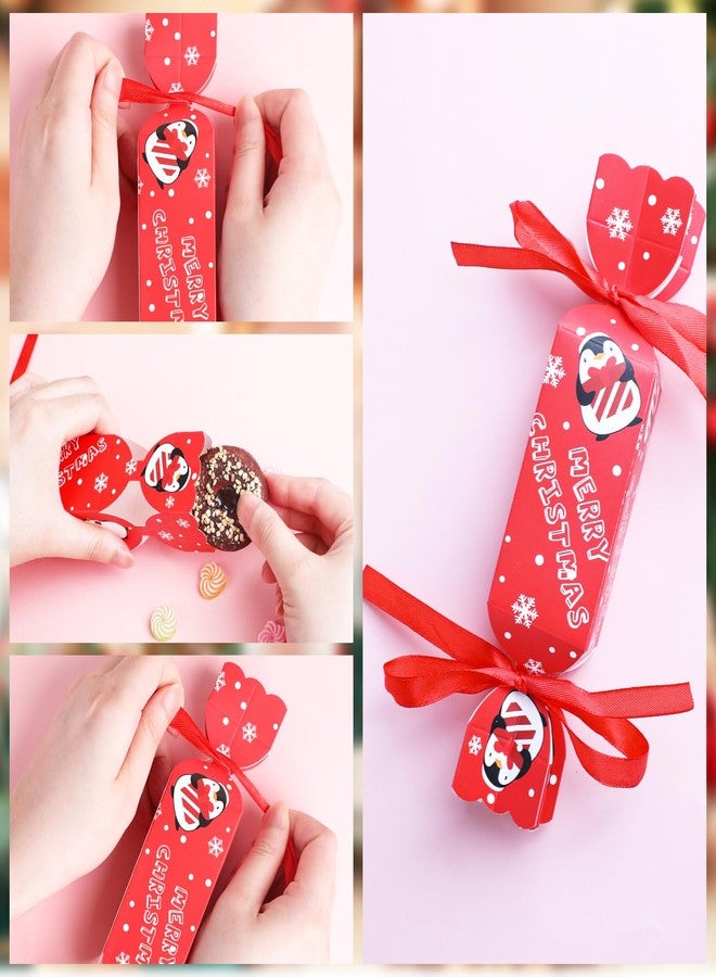 STEFORD Christmas Candy Paper Gift Boxes, 24PCS Christmas Candy Gift Treat Bags with Red Ribbon for Xmas Party Supplies - Image 5